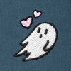 Dalix Heartly Ghost Embroidery Relaxed Hoodie Soft Fleece Sweatshirt Fit Lounge Womens - 2 of 4