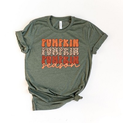 Simply Sage Market Women's Pumpkin Season Leopard Short Sleeve Graphic Tee