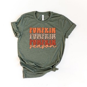 Simply Sage Market Women's Pumpkin Season Leopard Short Sleeve Graphic Tee - 1 of 2