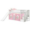 Twin Low Loft With Stairs, Easy Slide & Light Pink & Gold Princess Curtain - 2 of 4