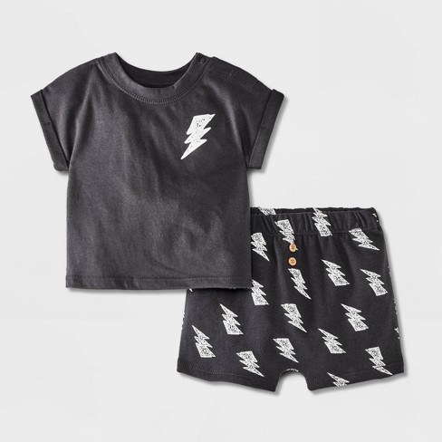 Grayson Mini Baby Bolt Short Sleeve Set - Black - image 1 of 4