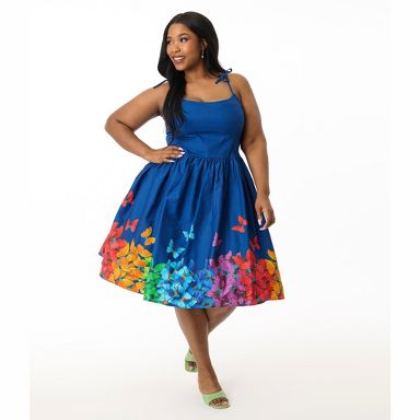 blue butterfly dress womens Butterfly Bloom Blue Floral Mini Dress | Trendy Women's Clothing