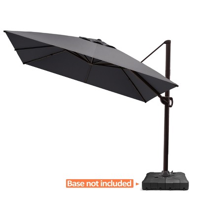 Pellebant 11 x 11ft Square Cantilever Umbrella Outdoor 360 Degree Rotation Offset Umbrella 6 Heights Adjustable Cantilever Patio Umbrella
