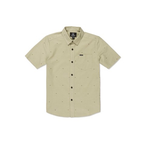 Volcom Big Boys Bankstone Short Sleeve Shirt Light Olive M