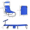 TiramisuBest 2 PCS Folding Chaise Lounge Pool Chairs,Outdoor Sun Tanning Chairs with 5-Level Reclining Back,Steel Frame for Beach,Yard,Patio,Dark Gray - 4 of 4