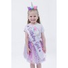 imagikids Birthday Girl Outfit - T-Shirt, Tulle Tutu Skirt, Headband & Satin Sash Set Little Kid to Big Kid Sizes - 4 of 4
