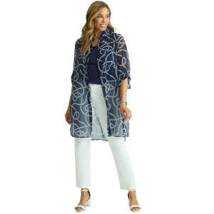 Jessica London Women's Plus Size Sheer Georgette Mega Tunic - 1 of 4