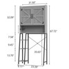 Over The Toilet Storage Cabinet with Barn Doors & Toilet Paper Holder Stand, Space-Saving Toilet Rack - 2 of 4