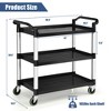 Costway 3-Shelf Utility Service Cart Aluminum Frame 490lbs Capacity w/ Casters - 2 of 4