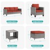 Sonkuki 6-Piece Patio Conversation Set Outdoor Wicker Rattan Furniture Set with Side Table - 2 of 4