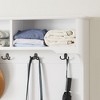 4-in-1 Hall Tree, Entryway Coat Rack W/Top Shelf And Storage Bench, 4 Coat Hooks, 1 Flip Door, Open Storage Shelves, Side Bench For Hallway Entryway - 3 of 4
