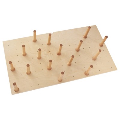 Natural Maple Wood Trimmable Pegboard Drawer Organizer with 16 Pegs