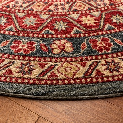 Ivory Round Hand-knotted Synthetic Easy Care Rug