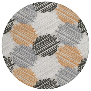 Copper Ivory And Gray Geometric Washable Indoor Outdoor Area Rug - 1 of 4