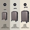 3 Piece Hardshell Luggage Suitcase Sets Hardside Carryon Luggage Set With 360 Degree Spinner Wheels For Travel (20"/24"/28") Cement - 3 of 4