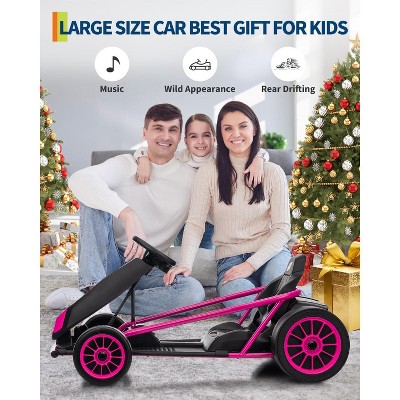 Kids Ride On Go Kart Toy,14.3" XL Seat,Full Metal FrameMax Load 155Lbs Racing for Kids 8-12 Years
