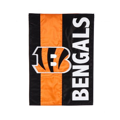 Team Sports America Cincinnati Bengals Outdoor Safe Double-Sided Embroidered Logo Applique Garden Flag, 12.5 x 18 inches