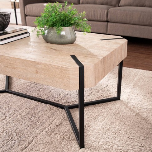 Burnra Modern Farmhouse Cocktail Table Natural Black Aiden Lane Target