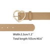 INSPIRE CHIC Women's Solid Color Heart-Shaped Buckle with Beads Belts - 3 of 4