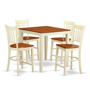 5-Piece Buttermilk and Cherry Solid Wood Top - Dining Room Set - Seats 4 - 1 of 4