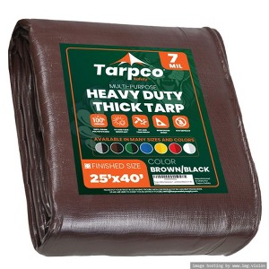 Tarpco Safety Heavy Duty 7 Mil Tarp Cover, UV Resistant, Rip Proof for Roof, Camping, Patio, Pool, Boat - 1 of 4