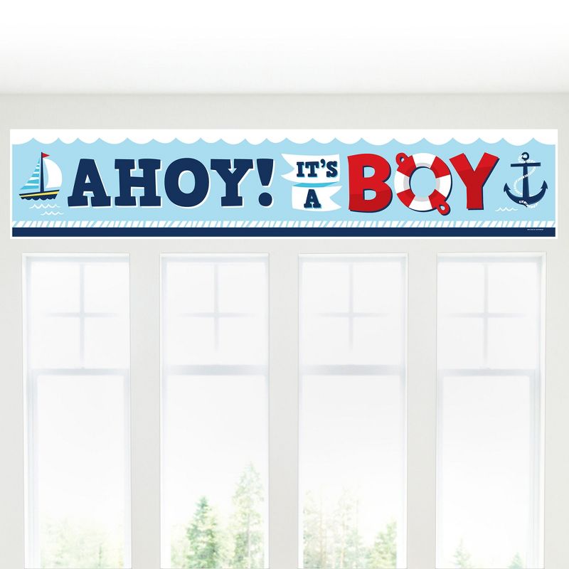 Big Dot of Happiness Ahoy It's a Boy - Nautical Baby Shower Decorations Party Banner, 5 of 8