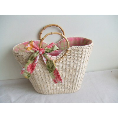 C&F Home Primavera Straw Satchel