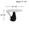 Studio 55D Dali Melt Modern Black Oval Coffee Table 27 1/2" x 17 1/2" White Marble Tabletop and Side for Living Room Bedroom House - 4 of 4