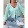 Coolmee Women's Plus Size Cardigan Top Hollow Out Open Knit Sweater Ladies Tie Front Shrug - 2 of 2