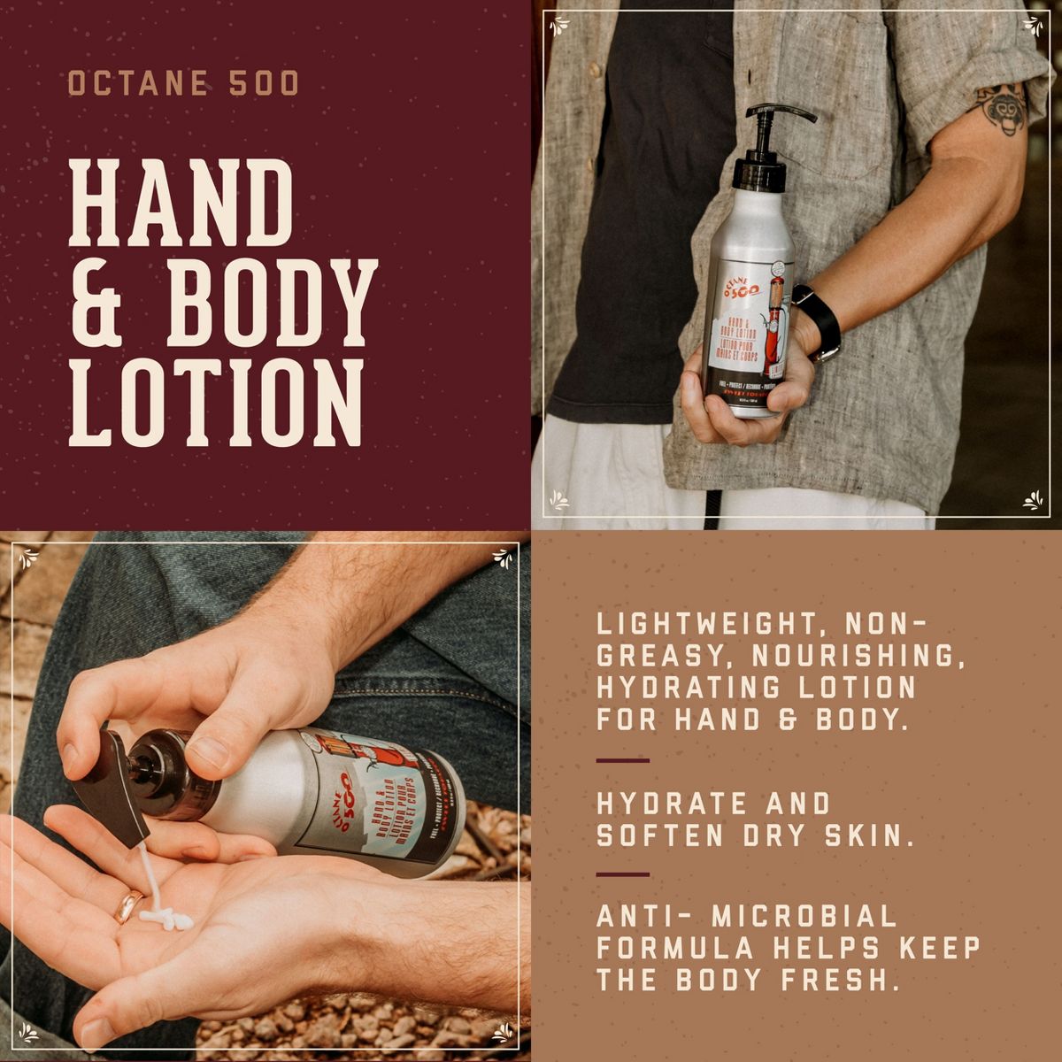 18.21 Man Made Hydrating Sweet Tobacco Hand and Body Lotion for Dry Skin, 16.9 fl oz - thumbnail 3