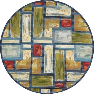 Unique Loom    Outdoor Modern Cubed Area Rug - 1 of 4