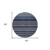 Denim Blue And Gray Striped Washable Indoor Outdoor Area Rug - 3 of 4