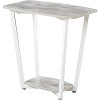 HomeStock Elegant End Table with Grooved Top Surface, Decorative Metal Protectors, Two Shelves and Sturdy Scrolled Metal Frame - 4 of 4