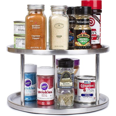 Jiallo Stainless Steel Two-Tier Turntable Lazy Susan, Pantry Cabinet Organizer, Kitchen tabletop Spice Rack — фото 3