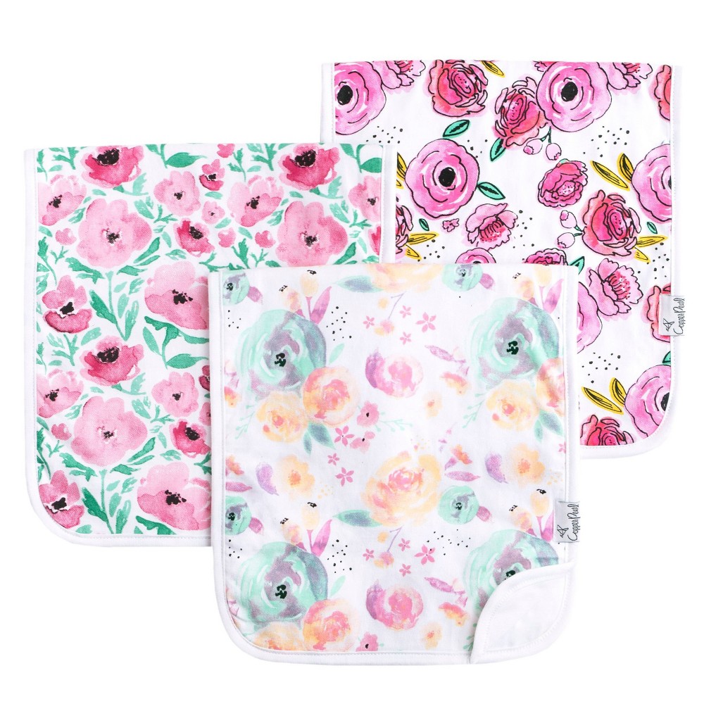Copper Pearl Burp Cloths - Bloom - 3pc