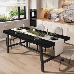 71″ Modern Farmhouse Rectangular Dining Table for 6–10, 1.2″ Thick MDF with Reinforced Edges & Adjustable Metal Feet - 1 of 4