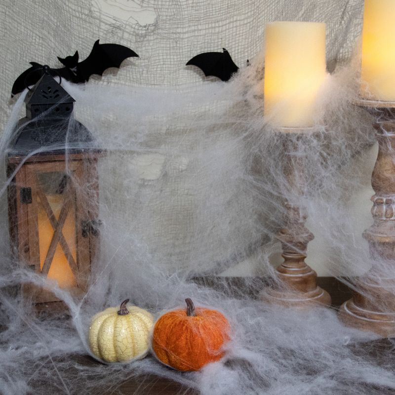 Northlight 10" Stretchable White Spider Web Halloween Decoration, 2 of 4