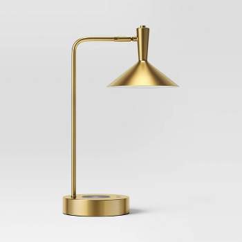 LED Wireless Charging Task Lamp with USB Brass (Includes LED Light Bulb) - Threshold™