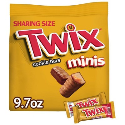 Twix Minis Caramel Chocolate Cookie Candy Bar Sharing Size, 9.7 oz