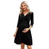 Maternity Dress Women's Velvet Retro V-Neck A-Line Sexy Photoshoot Dress Holiday Dress Evening Dress Wedding Guest Green Velvet7vLarge - 3 of 4