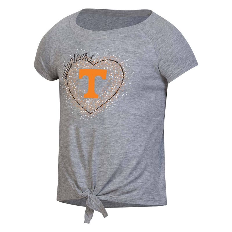 NCAA Tennessee Volunteers Girls&#39; Gray Tie T-Shirt, 1 of 3
