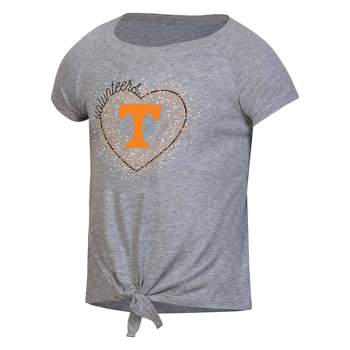 NCAA Tennessee Volunteers Girls' Gray Tie T-Shirt