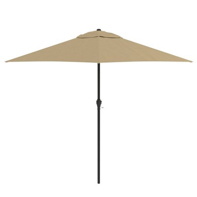 9" Steel Market Polyester Patio Umbrella with Crank Lift and Push-Button Tilt - Astella