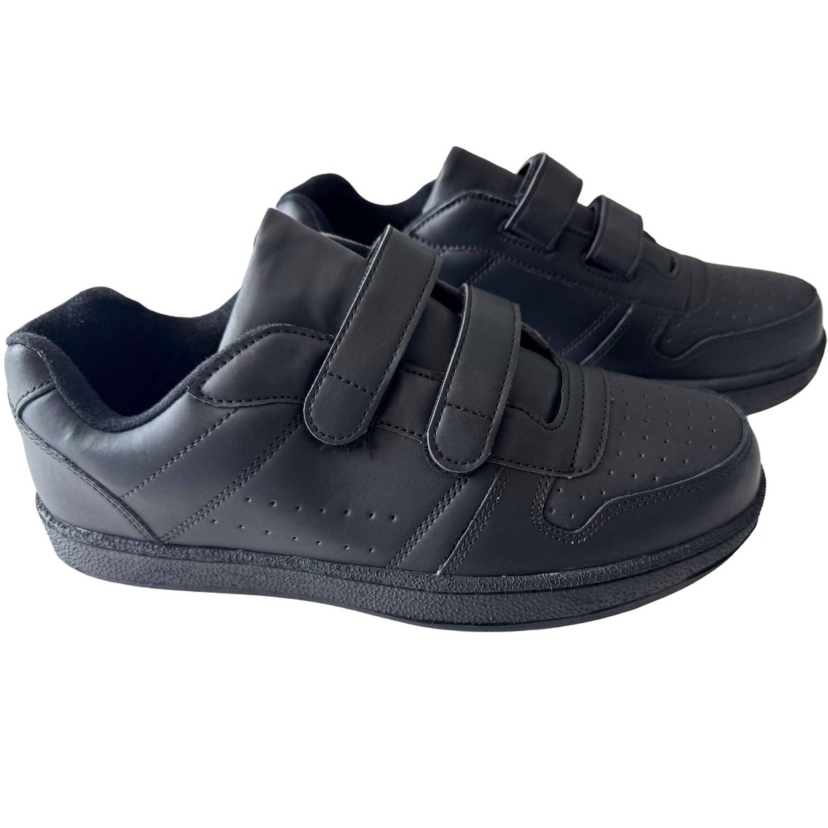 Мужские Naturally G4U Men's Sneakers Comfort Walking Hook-and-Loop Work Shoes, black-8 — фото 4