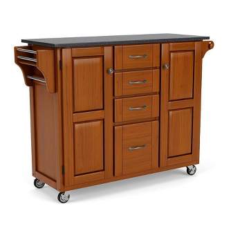 4 Drawer Kitchen Carts And Islands with Granite Top Brown - Home Styles