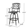 GDFStudio Dunlap Outdoor Cast Aluminum Swivel 3 Piece Bar Set - 3 of 4