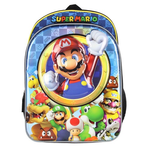 Super Mario Bros Little Boys 16 Pre School Backpack Book Bag