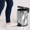 5L Round Metal Step Trash Can Wastebasket Steel - Nu Steel: Stainless Steel, 12" High, Classic Pattern - 4 of 4