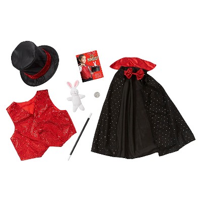 Melissa & Doug Magician Role Play Costume Set - Includes Hat, Cape, Wand, Magic Tricks