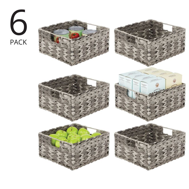 mDesign Woven Farmhouse Kitchen Pantry Storage Basket Box, 2 of 10